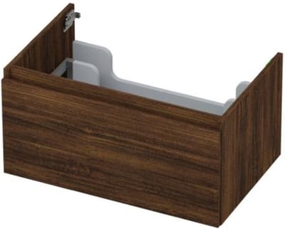 INK - Onderkast 1 Lade Greeploos met Houten Keerlijst - 700x450x350 Mm - Koper Eiken