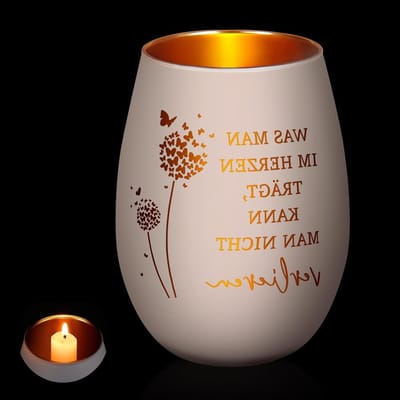 Herinneringslicht voor Overledenen, Gegraveerde Rouwkaars met Vlinder, Decoratie voor Begrafenis en Herdenking, Troostgeschenk voor Rouwenden