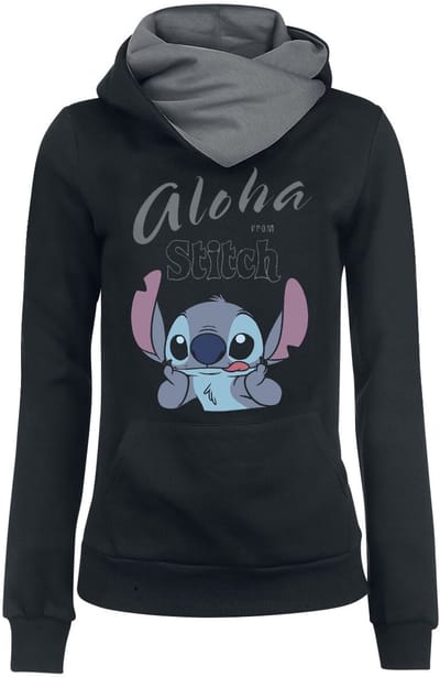 Lilo & Stitch - Disney Trui met capuchon - Aloha - XS tot 5XL - voor Vrouwen - zwart-grijs