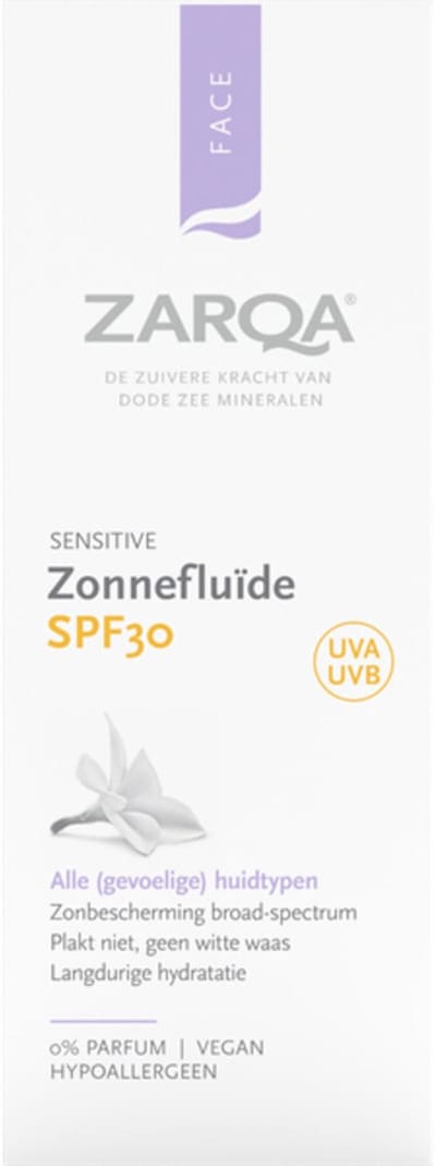 ZARQA Zonnefluïde SPF 30 Sensitive 50 ml - Hypoallergeen