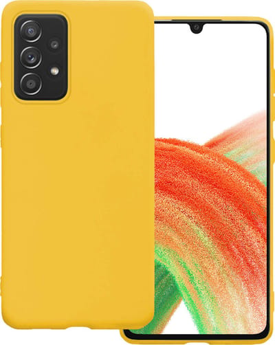 Hoesje Geschikt voor Samsung Galaxy A33 - Sterk & Shockproof - Hoes Cover - Siliconen Case - Geel