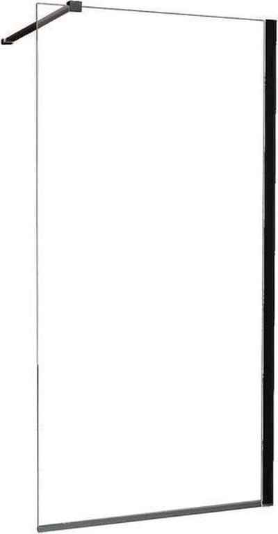 Wiesbaden Graffic inloopdouche 900 x 2000 x 10 mm nano safety glass folie helder glas/mat zwart