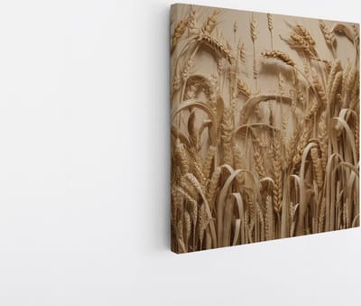 Saammp Canvas Schilderij - Graan - Bloemen - Natuur - 20x20 - Foto op canvas - Wanddecoratie - Muurdecoratie Woonkamer - Kantoor Decoratie