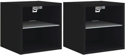 Set van 2 Zwevende TV Meubels met LED Verlichting - Wandkast voor Woonkamer
