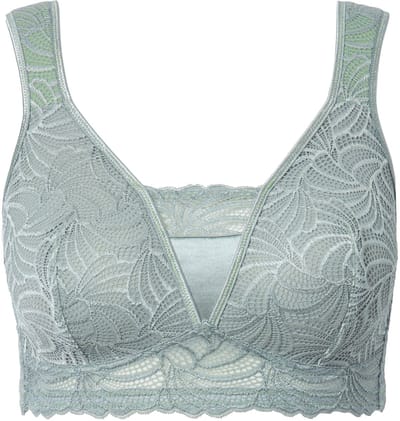 Ulla Popken - Dames - Bralette kant zonder beugel - Salbei groen - Maat 95B