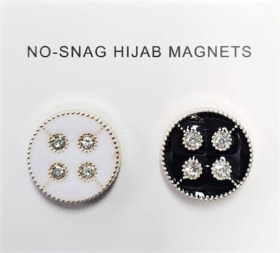 2x Hoofdoek Magneet - Magnetische Broche - Magneetbroche - Sjaal - Hijab Accessoires - Abaya - 17mm - 2 Stuks - Circle Strass