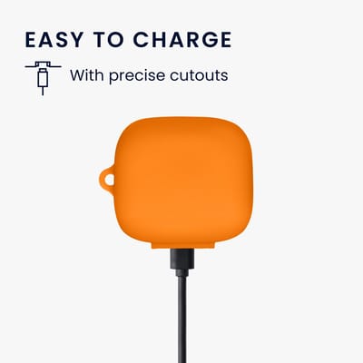 kwmobile cover voor oordopjes case - geschikt voor Anker Soundcore P30i - Trendy beschermhoes draadloze oordopjes in oranje