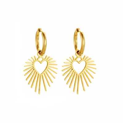 Sun Love Oorringen - Goudkleurig | 4 x 2,2 cm | Stainless Steel | Fashion Favorite