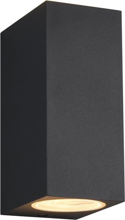 LED Tuinverlichting - Buitenlamp - Torna Royina Up and Down - GU10 Fitting - Spatwaterdicht IP44 - Rechthoek - Mat Antraciet - Aluminium