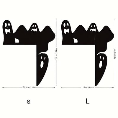 1 ensemble/2 pièces Halloween trois dimensions 3 fantômes autocollants miroir acrylique, autocollants muraux décoration interrupteur porte, décoration de fête maison Halloween Pack of 2 gray