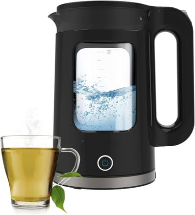 QORA® Waterkoker glas - Waterkoker - Zwart - 27cm x 23cm x 19cm