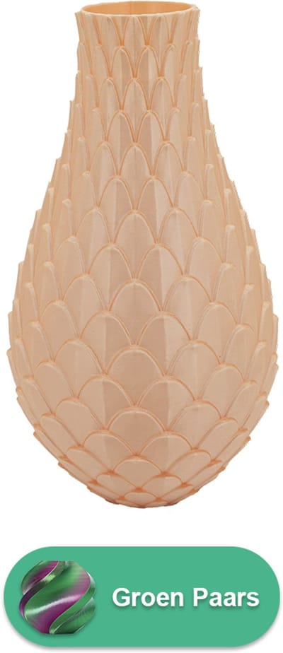 Sirena design vaas – Decoratieve vaas - Groen / Paars - 3d geprinte vaas – geschikt voor droogbloemen - 20CM