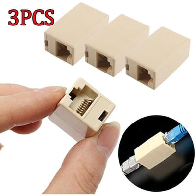 RJ45 Cat5e-koppeling Joiner Connectorverlenging Breedband Ethernet-netwerkkabel 3PCS