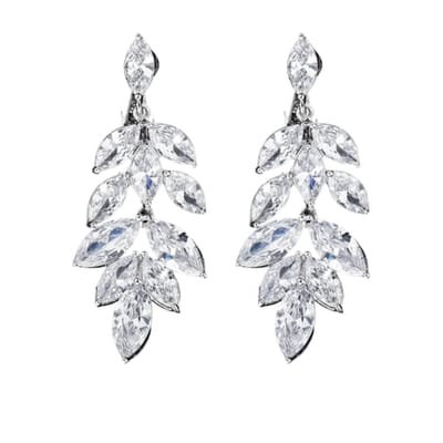 Clip oorbellen- luxe- zilverkleur- zirkonia- geen gaatje- Charme Bijoux