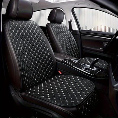 1 stuk Comfortabel Napa Autostoelkussen voor Alle Seizoenen, Met Sterrenborduursel, Ontworpen voor Het Enkele Voorstoel met Rugleuning, Antislip 1pc wit