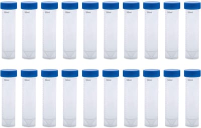 Dailygoody - reageerbuizen - kunststof reageerbuizen - schroefsluitingen - blauw - laboratoriumexperimenten - 50 ml - geschikt voor centrifugeren - 20...