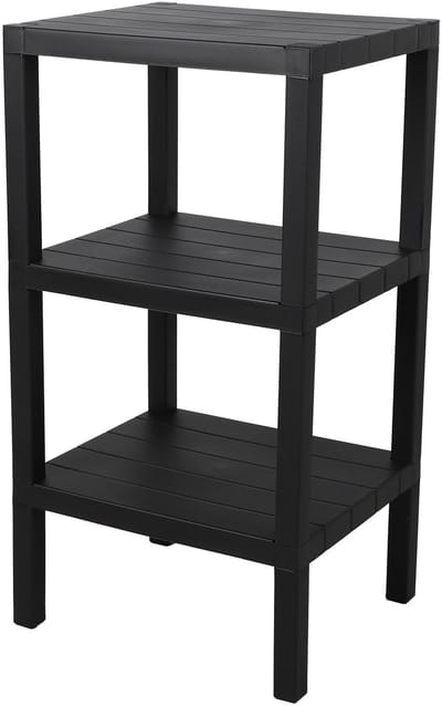 Urban Living Opbergrek 3-laags - zwart - kunststof - 39 x 33 x 72 cm - schuur/zolder rekje