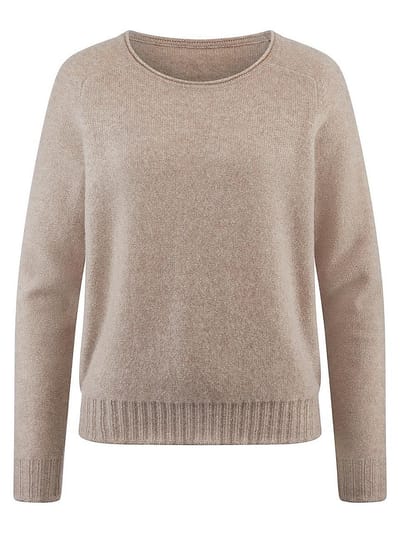 Trui ronde hals Van Peter Hahn beige