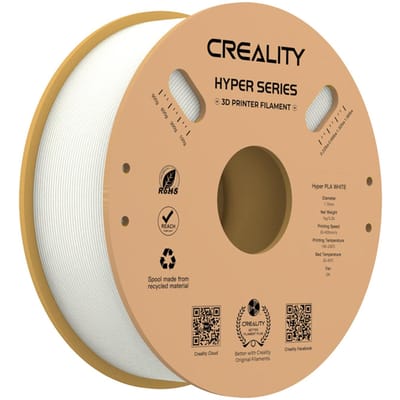 Creality Hyper PLA-filament 1,75 mm Hoge vloeibaarheid Hoge snelheid 3D-printmateriaal Stabiele extrusie wit