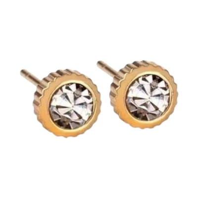 Rvs sieraden - Oorbellen - RVS oorbellen met kristal steentje - 6mm