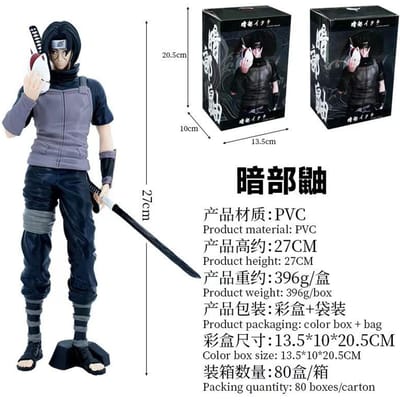 Figurine Anime Naruto Bandai 15cm Uchiha Itachi Figurine d'Action PVC Figurine de Collection Poupée Ornements Jouets Cadeaux Durable No Box