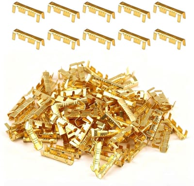 200 Stuks Messing Crimp Connectoren voor Kabels, Niet-Geïsoleerde Verbindingen, 0.5-1.5mm², Voor Auto- en Elektronische Toepassingen, 24-8 AWG