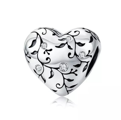 Hart Bedel van 925 Sterling Zilver met Witte Zirkonia - RomyStones