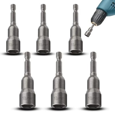 SnelShoppen - Hex Socket Wrench Set 6-delig 13 mm Magnetisch, Hex Bit Set 1/4 Inch Adapter voor Accuschroefmachine en Handboor, Ideaal voor Reparaties
