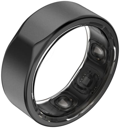 Kuno Ring 2 – Smart Ring – Slaapmonitor – Hartslag & Activiteitentracker – Stappen & Calorieën Meten – Zonder Abonnement – Waterbestendig – Zwart Maat 6