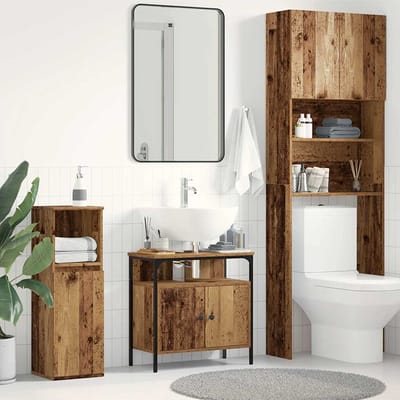 vidaXL - Wastafelmeubel - 60x30x60 - cm - spaanplaat - oud - hout