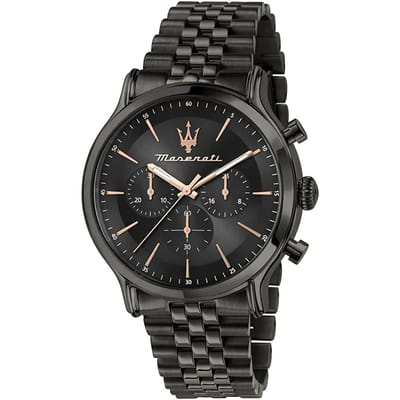 Maserati Epoca Zwart Antraciet Metaal Heren Kwarts Chronograaf R8873618019 zwart