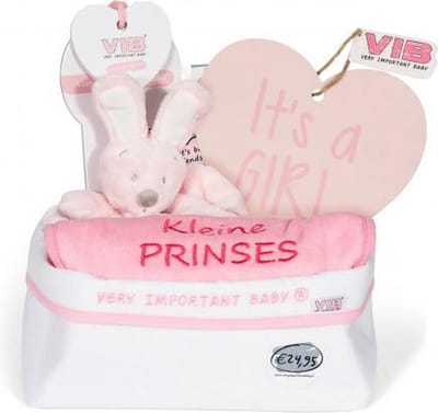 VIB® - Giftset Commodemandje - Girl (Roze) - Babykleertjes - Baby cadeau - zwangerschap aankondiging - geboorte cadeau