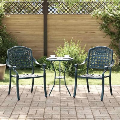 Tuinstoelen Set - Balkonstoelen Stoelen - Buiten Zitten - Gepoedercoat Aluminium - 2 stuks - Groen
