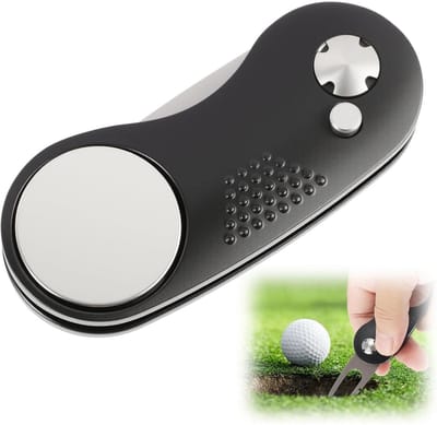 longziming -Golf Divot Tool - Golf Reparatie Tool - Multifunctioneel Golfaccessoire - Snelle Pitchmark Reparatie - Schoonmaken Van Club Groeven - Compact Opvouwbaar Ontwerp - Eénhandige Bediening Voor Gemak - 1 Stuk
