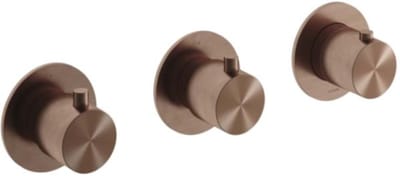 Hotbath Archie - Afbouwdeel - Archie Douche Thermostaat met 2 Stopkranen Horizontaal/verticaal Bcp Pvd - Geborsteld Koper Pvd