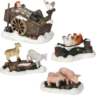 Luville - Farm scenery 4 pieces - Kersthuisjes & Kerstdorpen