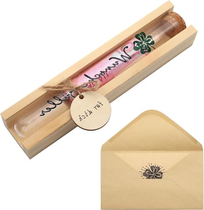 Creatieve Geld Cadeau Box voor Verjaardagen, Hoogwaardige Houten Geldgift met Testbuizen en Wenskaart, Perfect voor Elke Gelegenheid