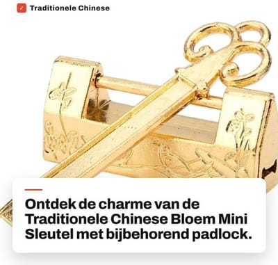 Hangslot Vintage - Retro Hangslot - Zinklegering - Bloemenpatroon - Hoogwaardige Materialen - Charmant Ontwerp - Sloten