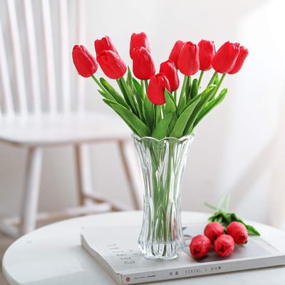 Dailygoods- Kunstmatige Tulpen 30 Stuks - Nep Tulpen Boeket - Real Touch Bloemen - Decoratie - Cadeau - Perfect voor Bruiloft en Feest