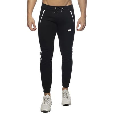 Joggingbroek Met Dubbele Rits - Zwart - S - Loungebroek - Sportbroek - Joggingbroek