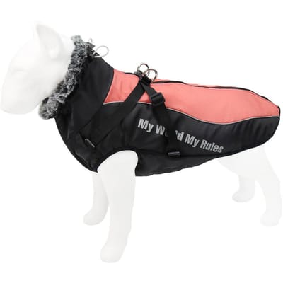 Herfst Winter Huisdier Hondenkleding Outdoor Winddicht Reflecterend Puppy Verdikt Fleece Jas voor Kleine Grote Honden Kat Golden Retriever XL pink
