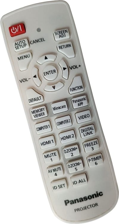 Afstandsbediening geschikt voor de PANASONIC PT-VZ575NE beamer, vervangt N2QAYA000090 / N2QAYA000107