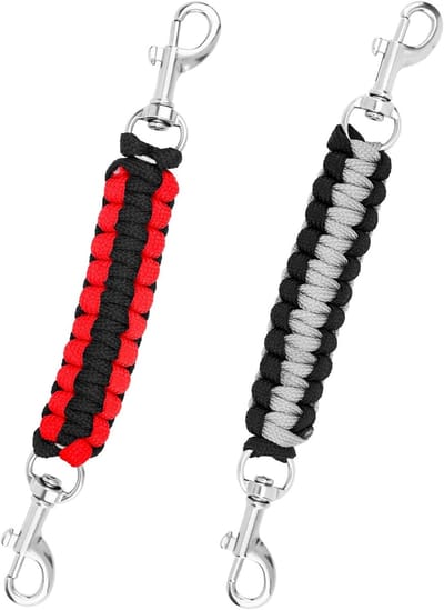 longziming -Set van 2 Beveiligingsclips voor Hondenhalsbanden - 360° Draaibare Riemverlenging met Dubbele Clip voor Harnas