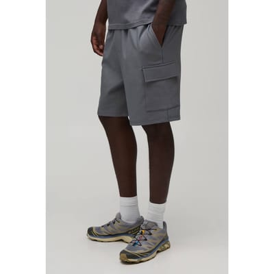 Relaxed Fit Cargo Shorts Met Elastische Tailleband En Technische Stretch | Grey | Size XS
