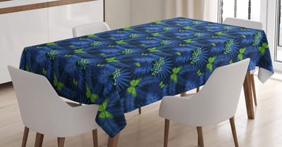 Natuur-tafelkleed – jungleplanten – 140x200 cm – groen/blauw