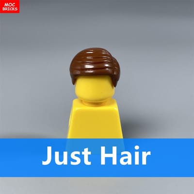 10 stuks MOC Stenen Mannenhaar Zijscheiding 1011 4cm Figuur Lichaamskleding Bruin Zwart Compatibel met Grote Bouwstenen Speelgoed gray