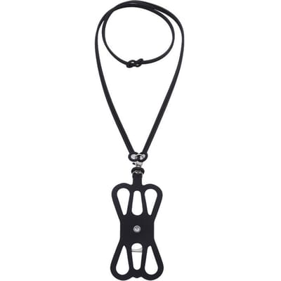 Universeel Lanyard Voor Telefoon Silicone Sport Telefoonkoord Mobiele Telefoon Lanyards Ringhouder Hoes Nek Hangtouw Sling Ketting zwart