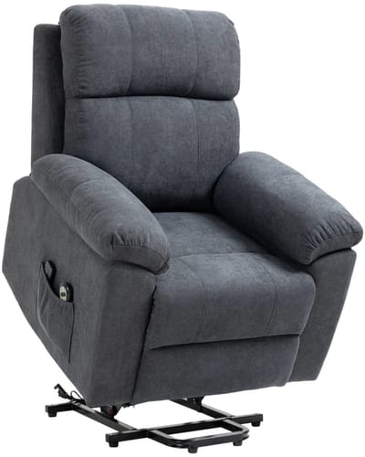 Elektrische Massagestoel - Massagefauteuil met Liftfunctie - Sta-opstoel - 8 Vibratiekoppen - Kantelbaar tot 135° - tot 180 kg - met Afstandsbediening - Relaxfauteuil - Seniorenstoel - TV Stoel - Grijs
