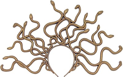 KIMU® Haarband Slangen Medusa Goud - Gouden Diadeem Slang Brons Kroon Godin - Halloween Carnaval Festival
