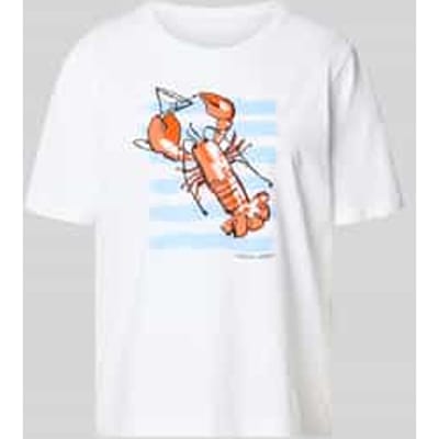 T-shirt met motiefprint en pailletten